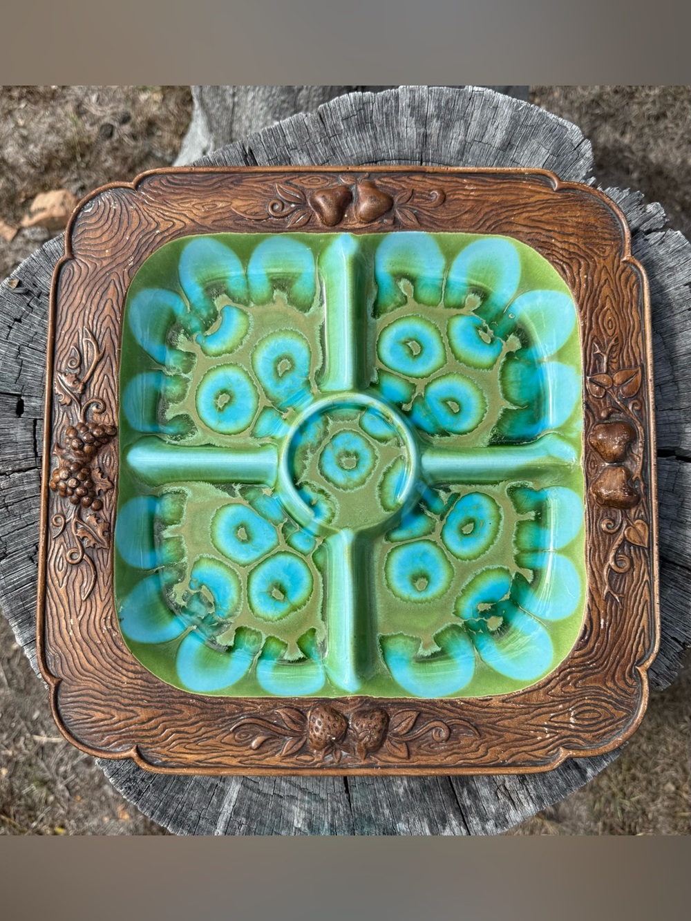 MCM Treasure Craft Divided Serving Tray